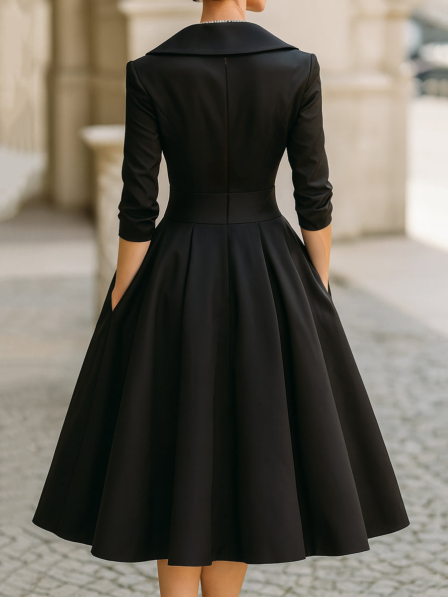 Dharmay | Elegant Long Sleeve Midi Dress