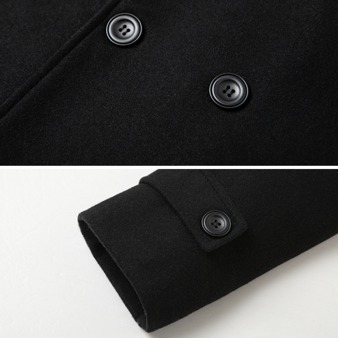 Silvan™ | Elegant Double-Breasted Coat in Premium Wool