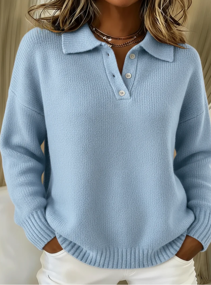 Elara | Premium Knit Polo Sweater