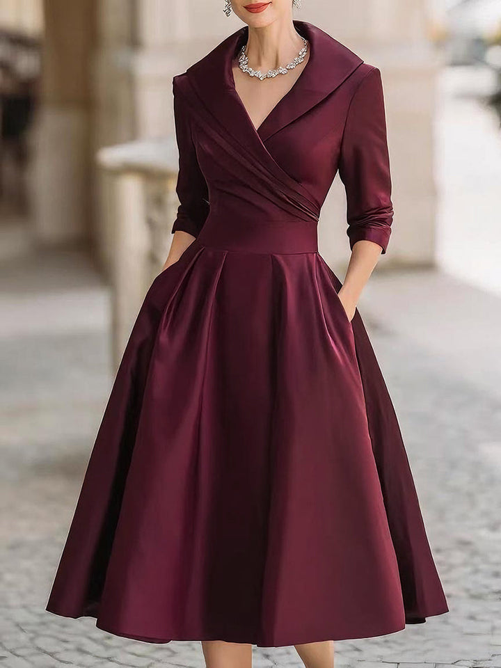 Dharmay | Elegant Long Sleeve Midi Dress