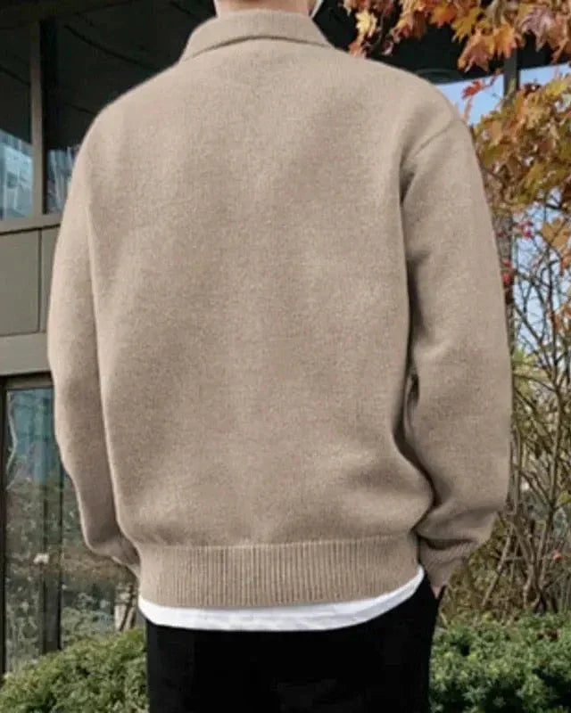 Rea City | Wool Sweater with Half Zip