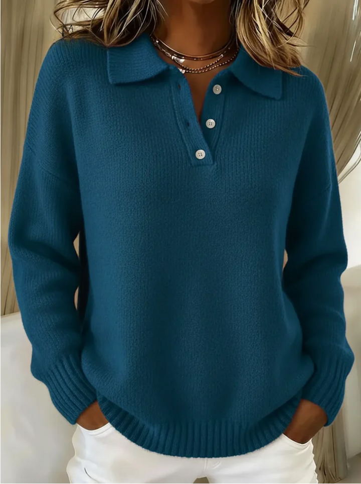Elara | Premium Knit Polo Sweater