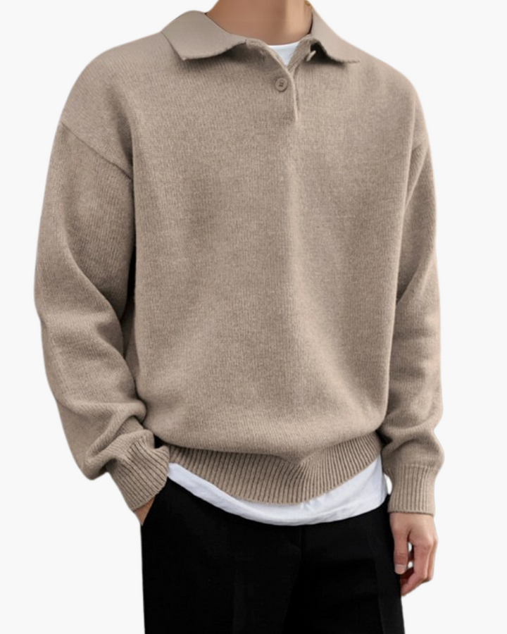 Rea City | Wool Sweater with Half Zip