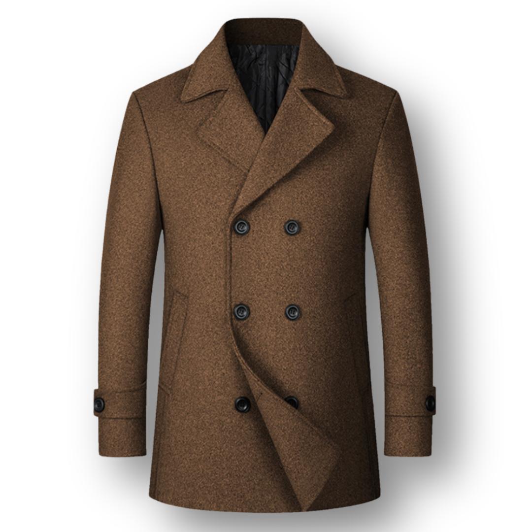 Silvan™ | Elegant Double-Breasted Coat in Premium Wool