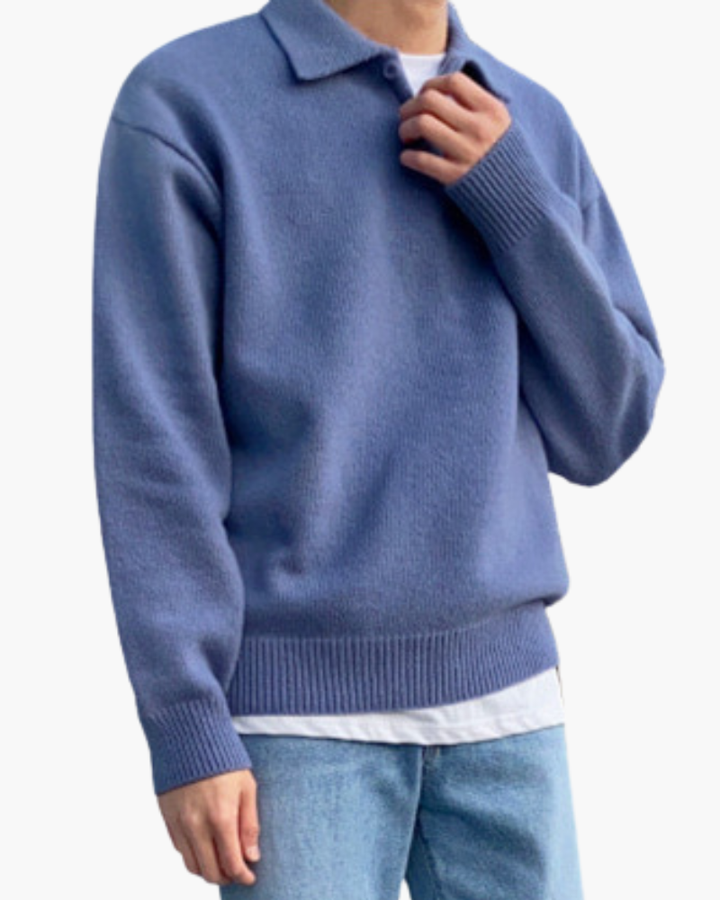 Rea City | Wool Sweater with Half Zip
