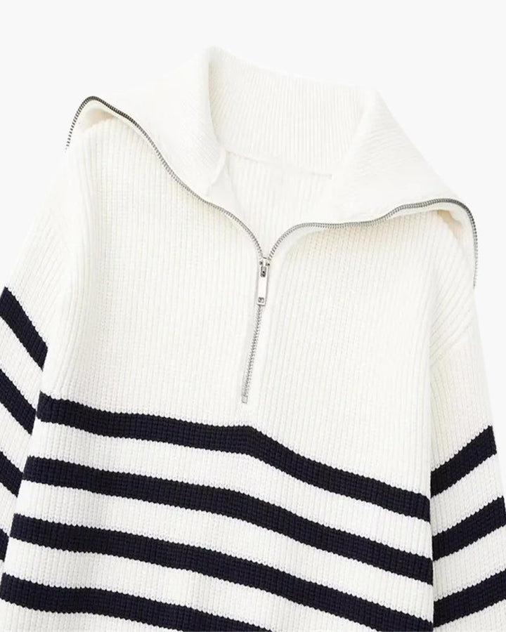 Almería | Striped Zip Sweater