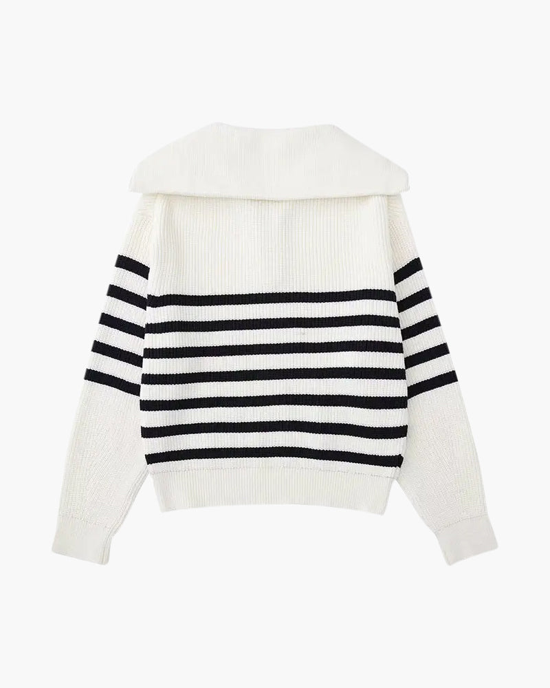Almería | Striped Zip Sweater