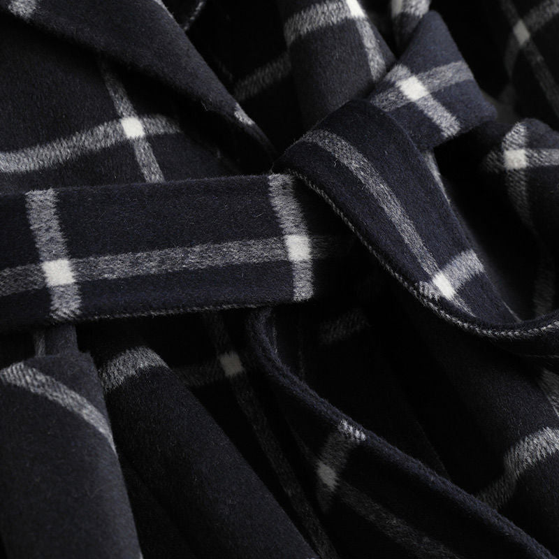 Silvara | Elegant Wool Check Coat