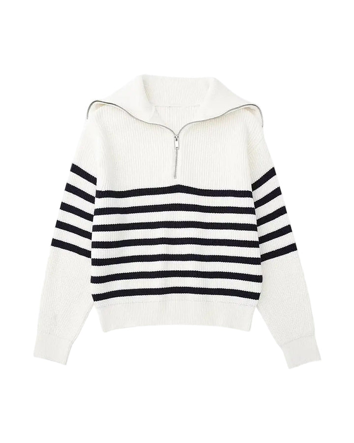 Almería | Striped Zip Sweater