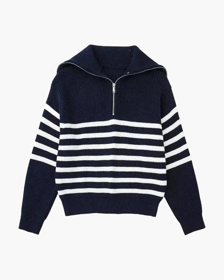 Almería | Striped Zip Sweater