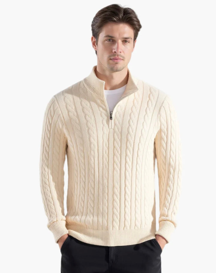 Fuerteventura | Cable Knit Sweater with Zip
