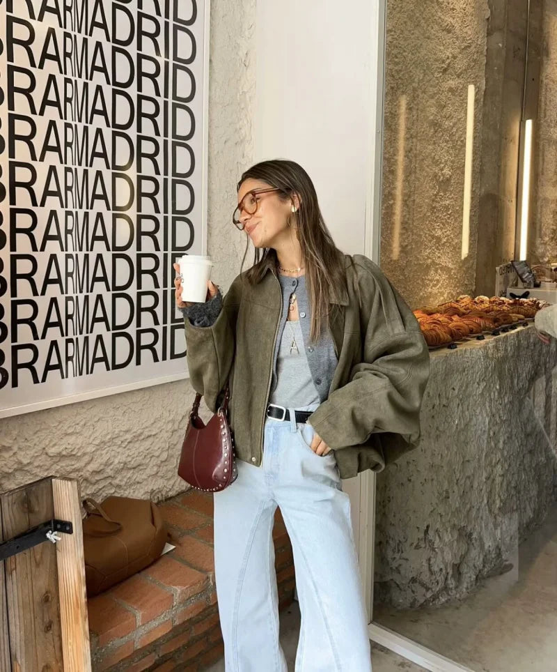 Calvera | Premium Suede Effect Bomber