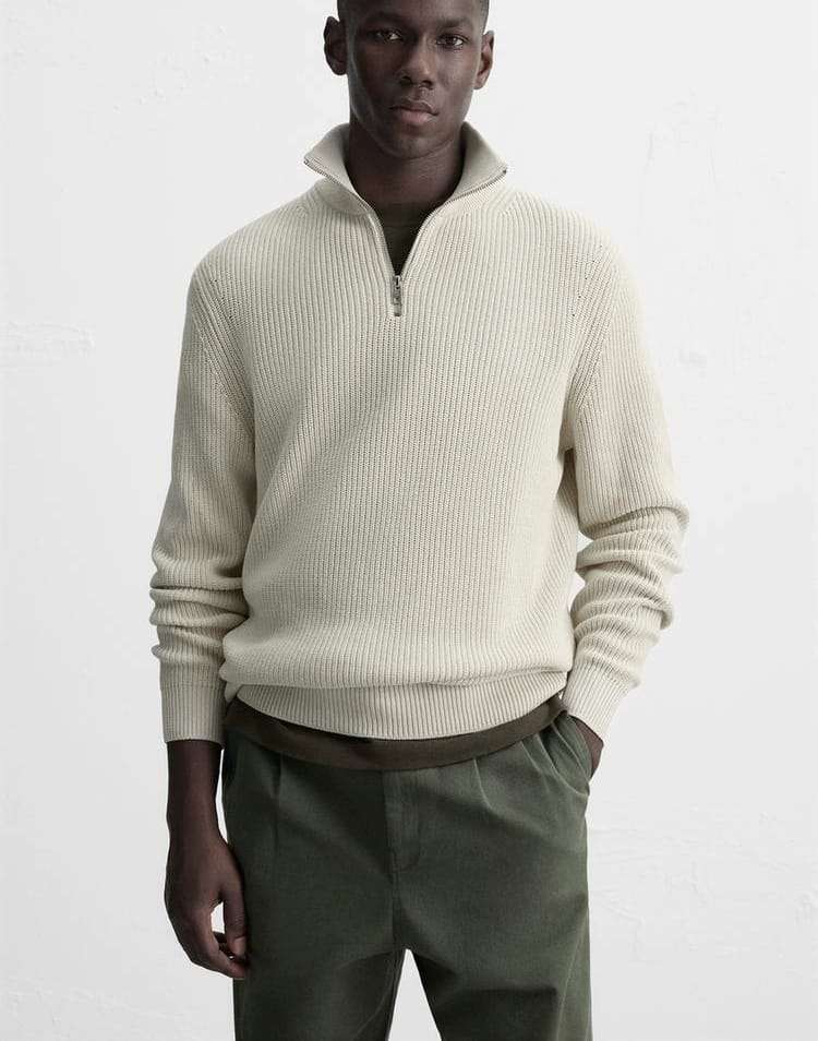 Pamplona | Half-Zip Sweatshirt with Elegant Knit Design