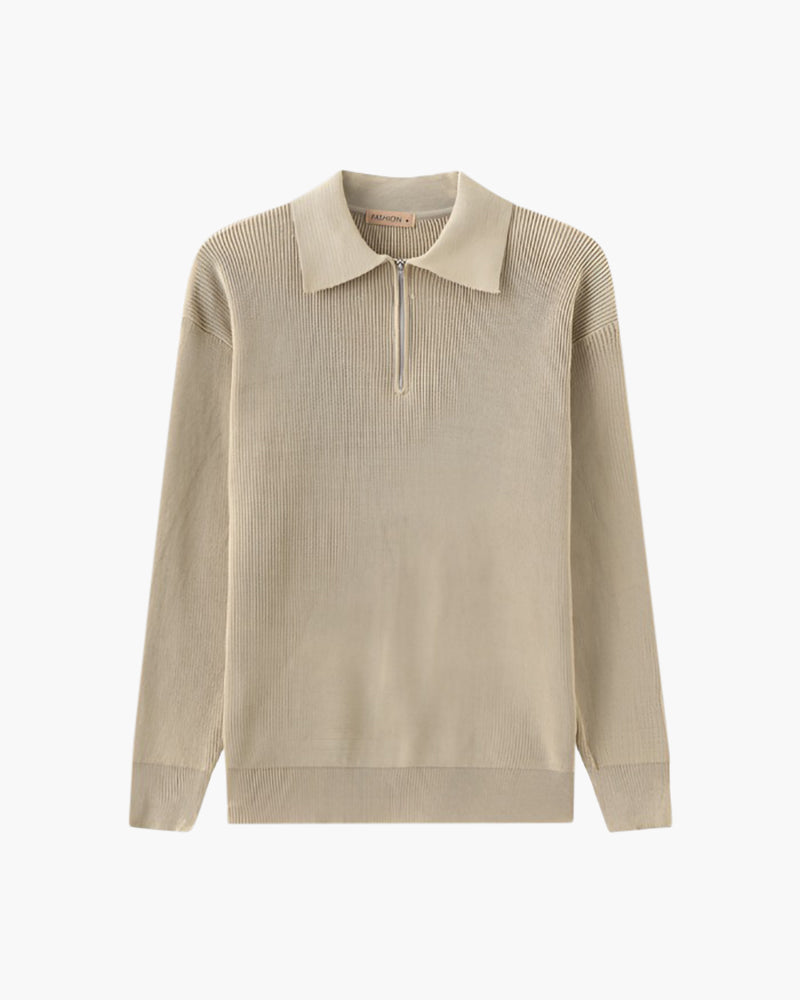 Oviedo | Knitted Polo Sweater with Zip Closure