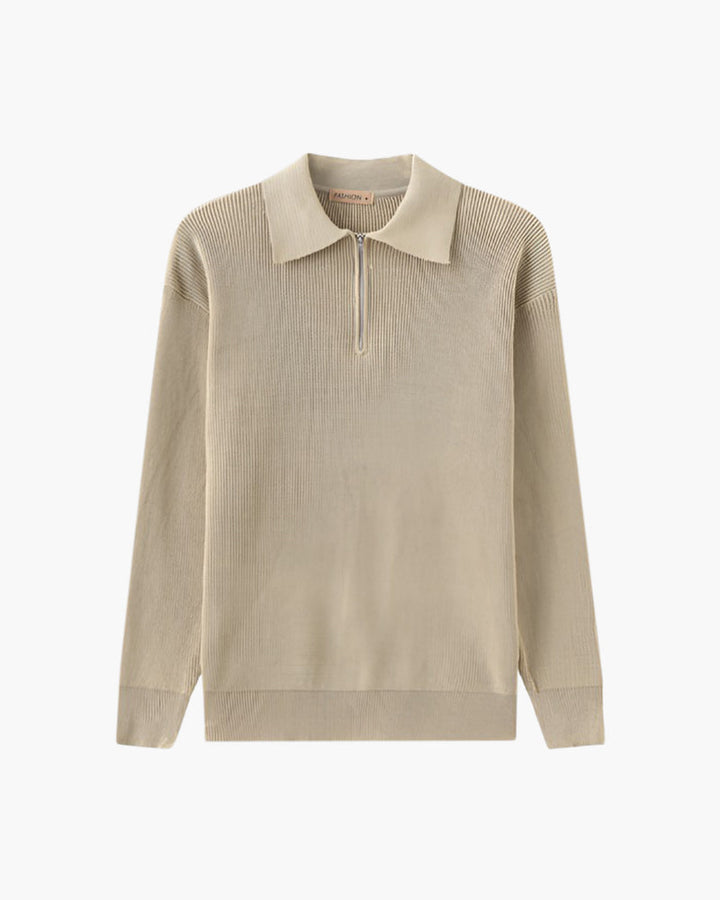 Oviedo | Knitted Polo Sweater with Zip Closure