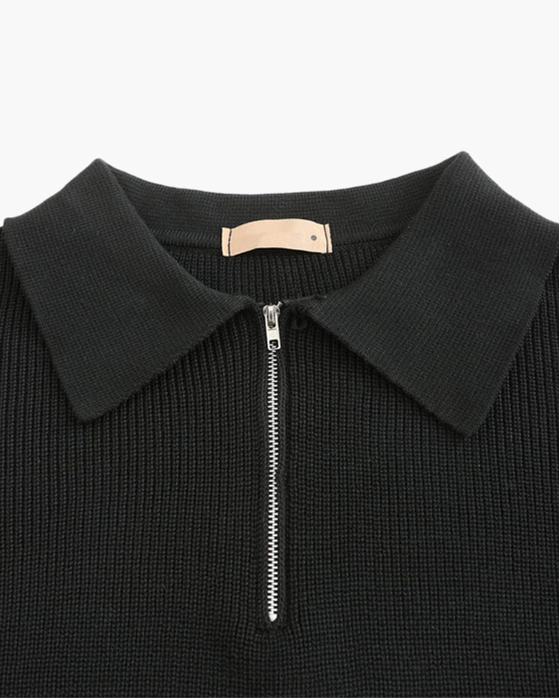 Oviedo | Knitted Polo Sweater with Zip Closure