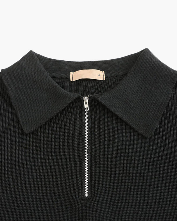 Oviedo | Knitted Polo Sweater with Zip Closure