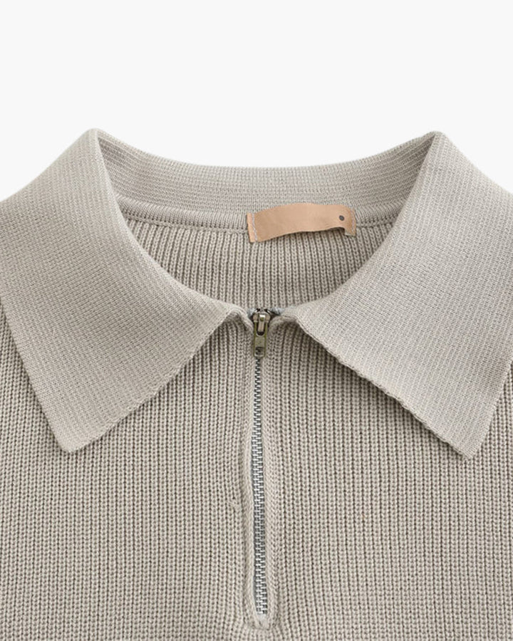 Oviedo | Knitted Polo Sweater with Zip Closure