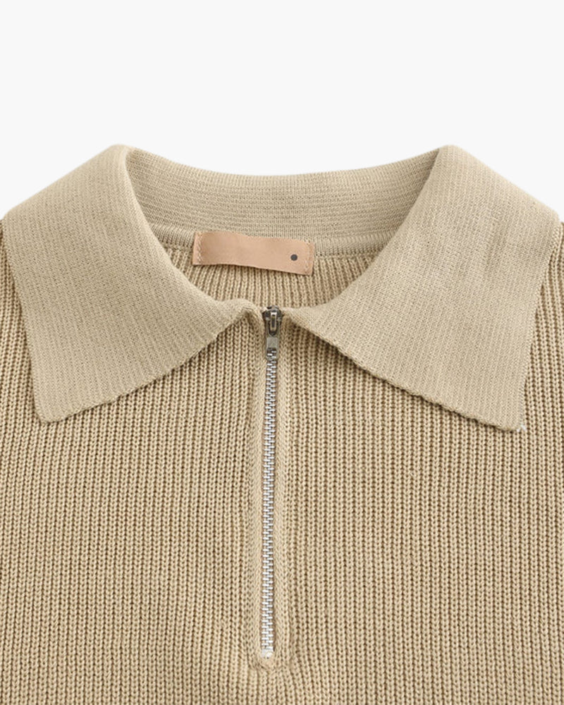Oviedo | Knitted Polo Sweater with Zip Closure