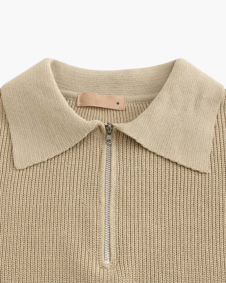 Oviedo | Knitted Polo Sweater with Zip Closure