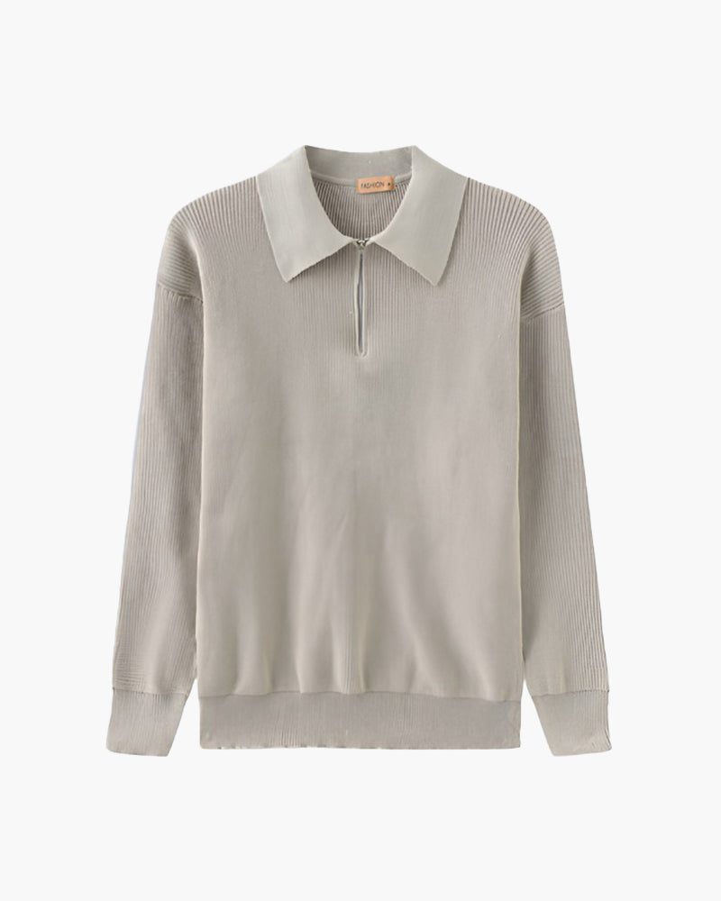 Oviedo | Knitted Polo Sweater with Zip Closure
