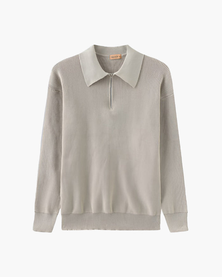Oviedo | Knitted Polo Sweater with Zip Closure